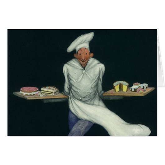 ヴィンテージフードビジネス、ペストリーデザート付きベーカー (正面横)