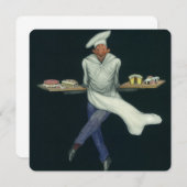 ヴィンテージフードビジネス、ペストリーデザート付きベーカー (正面/裏面)