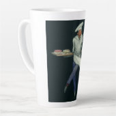 ヴィンテージフードビジネス、ペストリーデザート付きベーカー カフェラテマグ (左アングル)