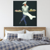 ヴィンテージフードビジネス、ペストリーデザート付きベーカー キャンバスプリント (インサイチュ (寝室))