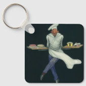 ヴィンテージフードビジネス、ペストリーデザート付きベーカー キーホルダー (正面)