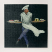 ヴィンテージフードビジネス、ペストリーデザート付きベーカー ジグソーパズル (縦)