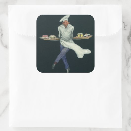 ヴィンテージフードビジネス、ペストリーデザート付きベーカー スクエアシール (バッグ)