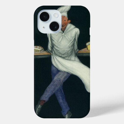 ヴィンテージフードビジネス、ペストリーデザート付きベーカー Case-Mate iPhoneケース (裏面)