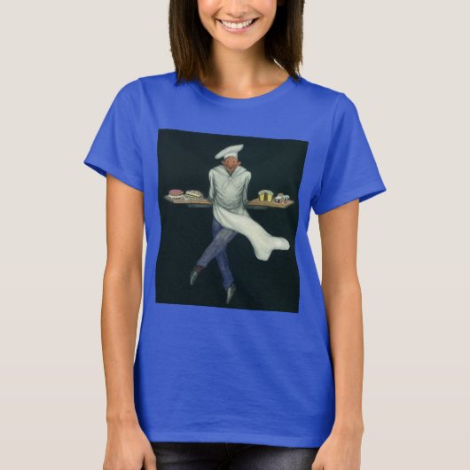 ヴィンテージフードビジネス、ペストリーデザート付きベーカー Tシャツ (正面)