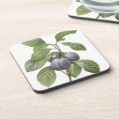 ヴィンテージフードフルーツパープルガーデンプラムズバイルドゥート コースター (左側)