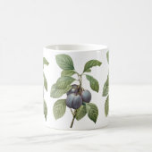ヴィンテージフードフルーツパープルガーデンプラムズバイルドゥート コーヒーマグカップ (中央)