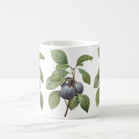 ヴィンテージフードフルーツパープルガーデンプラムズバイルドゥート コーヒーマグカップ (中央)