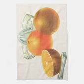 ヴィンテージフードフルーツ熟オレンジ果肉朝食 キッチンタオル (縦)