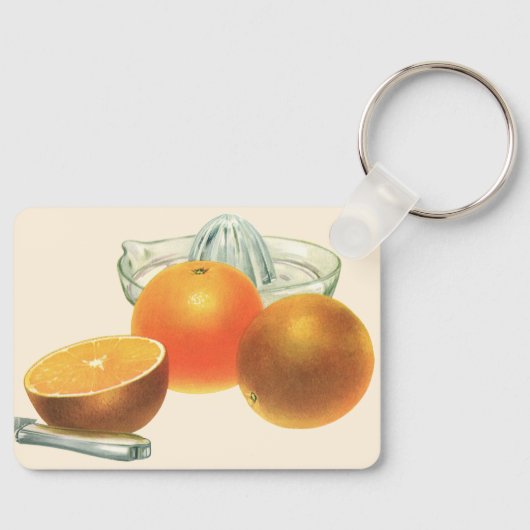 ヴィンテージフードフルーツ熟オレンジ果肉朝食 キーホルダー (正面)