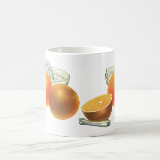 ヴィンテージフードフルーツ熟オレンジ果肉朝食 コーヒーマグカップ (中央)