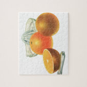 ヴィンテージフードフルーツ熟オレンジ果肉朝食 ジグソーパズル (縦)