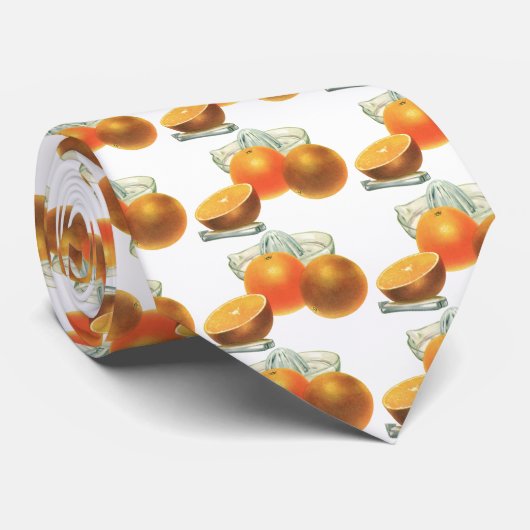 ヴィンテージフードフルーツ熟オレンジ果肉朝食 ネクタイ (ロール)