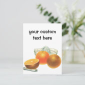 ヴィンテージフードフルーツ熟オレンジ果肉朝食 ポストカード (スタンド正面)