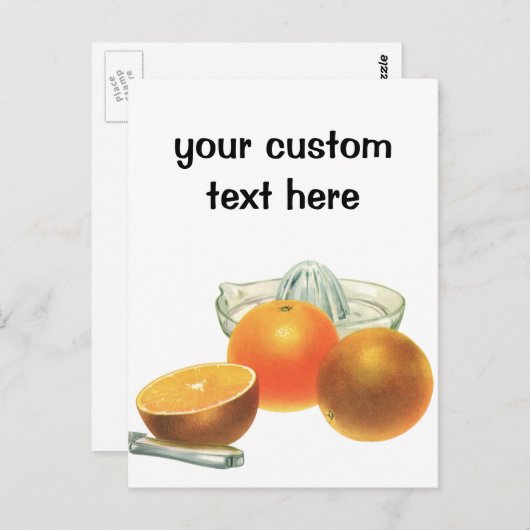 ヴィンテージフードフルーツ熟オレンジ果肉朝食 ポストカード (正面/裏面)
