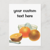 ヴィンテージフードフルーツ熟オレンジ果肉朝食 ポストカード (正面)