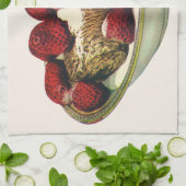 ヴィンテージフードヘルシーブレックファーストシリアルイチゴ キッチンタオル (折り畳み)