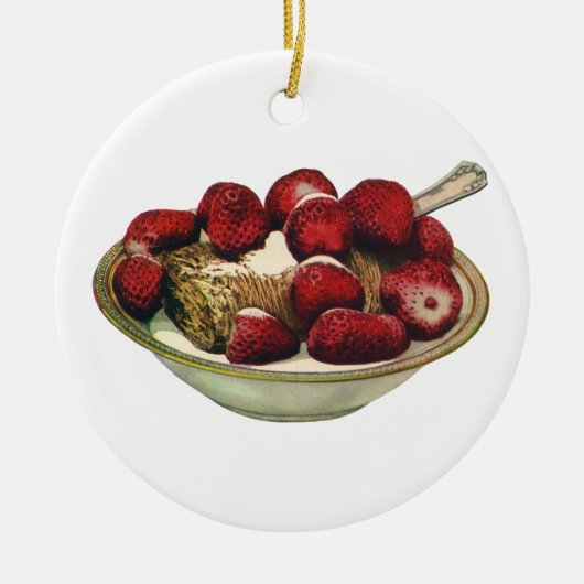 ヴィンテージフードヘルシーブレックファーストシリアルイチゴ セラミックオーナメント (正面)