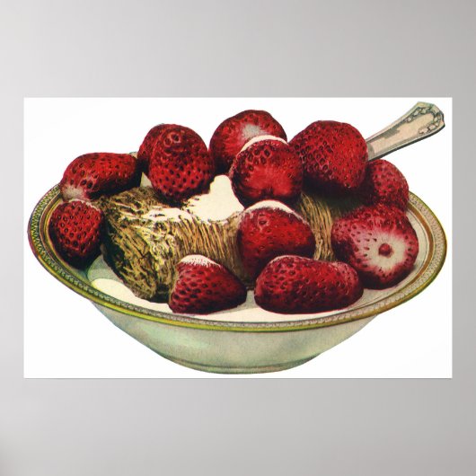 ヴィンテージフードヘルシーブレックファーストシリアルイチゴ ポスター (正面)