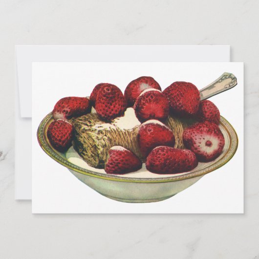 ヴィンテージフードヘルシーブレックファーストシリアルイチゴ 招待状 (正面)