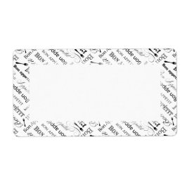 ヴィンテージフードラバーのグルメパターンBon Appett ラベル