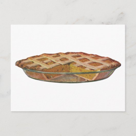 ヴィンテージフード、デザート、感謝祭かぼちゃパイ シーズンポストカード (正面)