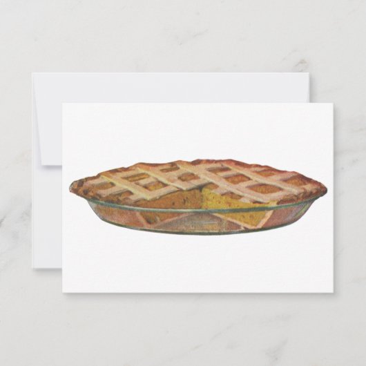 ヴィンテージフード、デザート、感謝祭かぼちゃパイ 招待状 (正面)