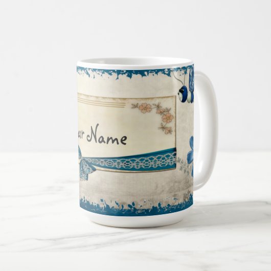 ヴィンテージブお洒落ース名前をカスタムするマグ コーヒーマグカップ (正面右)