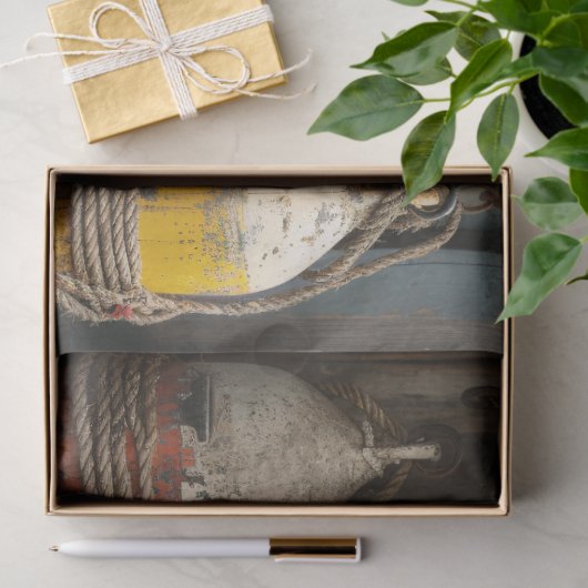 ヴィンテージブイのセット素朴デコペ航海のージ 薄葉紙 (ギフト)