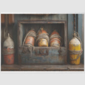 ヴィンテージブイのセット素朴デコペ航海のージ 薄葉紙 (正面)