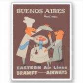 ヴィンテージブエノスアイレスアルゼンチン航空旅行 シール (正面)