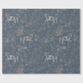 ヴィンテージブエレガントルーグレーホースフローラパター ラッピングペーパー (フラット)