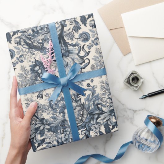 ヴィンテージブエレガントルーフローラトイルフルーリー ラッピングペーパー (ギフト)