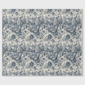 ヴィンテージブエレガントルーフローラトイルフルーリー ラッピングペーパー (フラット)