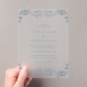 ヴィンテージブクラシックルーフローラ結婚ズ アクリル招待状 (インサイチュ (ポータブル))