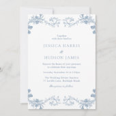 ヴィンテージブクラシックルーフローラ結婚ズ 招待状 (正面)