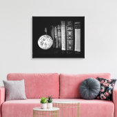 ヴィンテージブックと地球 キャンバスプリント (インサイチュ (リビング))