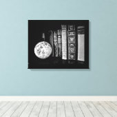 ヴィンテージブックと地球 キャンバスプリント (インサイチュ (ウッドフロア))