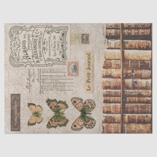 ヴィンテージブックと蝶の切り離し 薄葉紙 (正面)