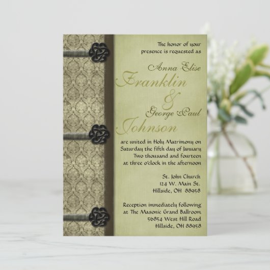 ヴィンテージブックの結婚式招待状 招待状 (スタンド正面)