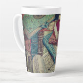 ヴィンテージブックの背景 カフェラテマグ (左アングル)