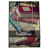 ヴィンテージブックの背景 ミディアムペーパーバッグ (裏面)