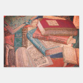 ヴィンテージブックの背景 ラッピングペーパーシート (正面3)