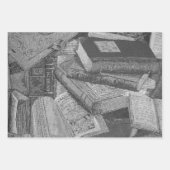 ヴィンテージブックの背景 ラッピングペーパーシート (正面2)