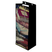 ヴィンテージブックの背景 ワインギフトバッグ (裏面アングル)