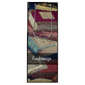 ヴィンテージブックの背景 ワインギフトバッグ (正面)