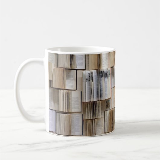 ヴィンテージブックを開く コーヒーマグカップ (左)