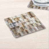 ヴィンテージブックを開く スクエアペーパーコースター (アングル)