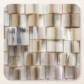 ヴィンテージブックを開く スクエアペーパーコースター (正面)