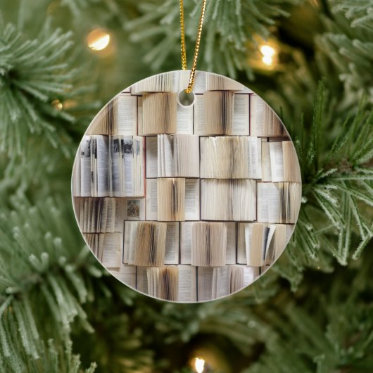 ヴィンテージブックを開く セラミックオーナメント (ツリー)